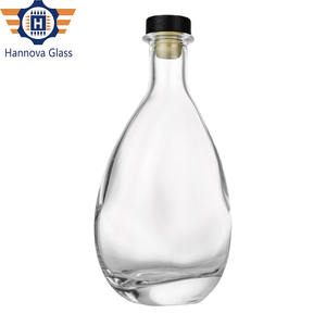 Botella plana moderna con forma de lágrima de 750ml para Premium Gin <span class=keywords><strong>Vodka</strong></span> Tequila logotipo personalizado botella de vidrio de licor vacío con corcho - Product Image 5