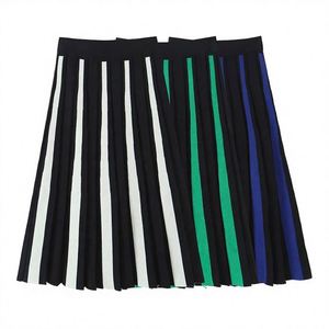 <b>Summer</b> New Women's Solid Color High Waist Street Fashion Pumping Pleated High Waist Loose <b>Skirt</b> - Product Image 2
