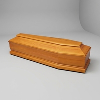 Accesorios Funerarios Estilo Italiano, Ataúd para Adultos de Madera de Paulownia Sólida, Interior de Terciopelo con Forro de Satén
