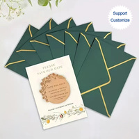 Enveloppe de carte d'invitation de luxe élégante avec gaufrage doré pour événements de mariage, style européen, enveloppe en papier pour cartes cadeaux