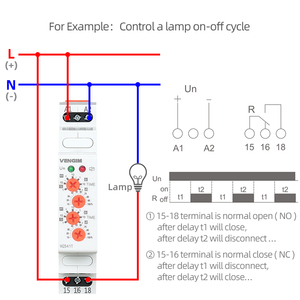 VG-541T Asymmetric Cycle Timer Relay 220v Electronic Double Adjustable Flasher Relay 12-240v AC/DC <b>Repeat</b> Cyclic Timer L29 - Product Image 5