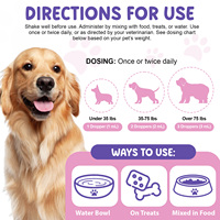 Suppléments de santé articulaire pour animaux de compagnie Supplément de vitamines pour animaux de compagnie Chiens Chats Booster immunitaire Suppléments de soutien Gouttes