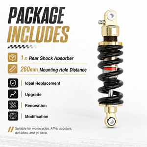 <span class=keywords><strong>Amortisseur</strong></span> arrière réglable pour moto 260 mm, suspension avec ressort de 11 mm pour moto tout-terrain 70-150cc, <span class=keywords><strong>quad</strong></span>, kart, scooter - Product Image 5