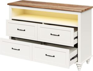 <span class=keywords><strong>Commode</strong></span> à <span class=keywords><strong>langer</strong></span> pour chambre d'enfant 48 ", organisateur de <span class=keywords><strong>commode</strong></span> avec lumière LED, <span class=keywords><strong>commode</strong></span> pour chambre à coucher avec 4 tiroirs, blanc - Product Image 6