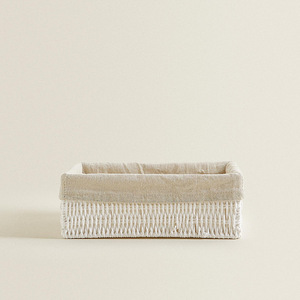 Woven Storage <b>Basket</b> Set Rectangle Handmade Three Piece L36x27x13cm M32x24x12cm S28x20x10cm For Home Cosmetic <b>Wardrobe</b> Snack - Product Image 4