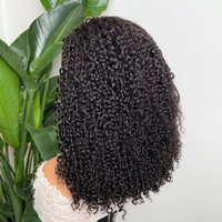 Perruque Courte Bob Pixie Bouclée en Cheveux Humains, Densité 200%, Sans Colle, Double Tissage, pour Femmes Noires - Vente en Gros