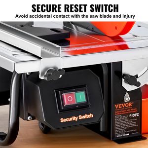 Scie à carreaux humide de 7 pouces Lame en acier 65Mn Réservoir d'eau à moteur à induction 3500 RPM Mitre 0-45 degrés pour couper des pierres de carreaux pour le bricolage - Product Image 5