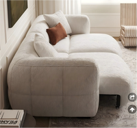 Canapé-lit électrique fonctionnel de style minimaliste, canapé électrique à dossier rabattable, canapé moelleux avec tissu chenille importé de Belgique