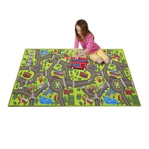 Juguete educativo para niños, alfombra de carretera, Alfombra de juego, Escena de estacionamiento de tráfico urbano, <span class=keywords><strong>mapa</strong></span>, alfombrillas de puerta en inglés para niños, juego de coche de tráfico - Product Image 1