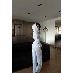 Survêtement gris personnalisable, confortable, coupe-vent, respirant, imprimé uni, pour l'hiver, décontracté, XXL, léger, avec logo - Product Image 1