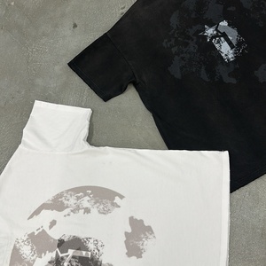 T-shirt Homme Streetwear Personnalisé Effet Vieilli Coupe Boxy Bords Bruts Délavé Acide Style Vintage Court 100% Coton Hip Hop - Product Image 4