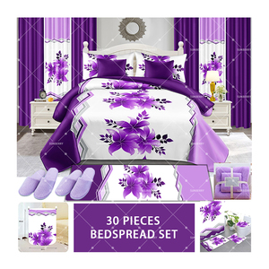 Thiết Kế Sang Trọng 30 Mảnh Bộ Đồ Giường Tấm Đặt Bông Làm Đầy Trải Giường Bộ Đồ Giường Đặt Với Rèm Cửa Vua Kích Thước Chăn - Product Image 2