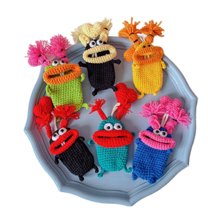 <span class=keywords><strong>Crochet</strong></span> fait main porte-clés mignon saucisse bouche conception tricoté fil de coton voiture poupée clé sac pendentif pour le soulagement du Stress amusant PP coton - Product Image 1