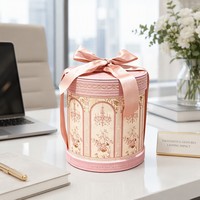 Nouvelle conception de boîte-cadeau cylindrique en carton rigide haut de gamme avec logo personnalisé et emballage écologique