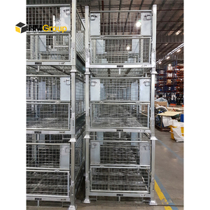 Tùy chỉnh chất lượng đảm bảo kim loại thép Heavy Duty dây stillage có thể gập lại Stackable lưới lồng <span class=keywords><strong>Pallet</strong></span> <span class=keywords><strong>container</strong></span> - Product Image 4
