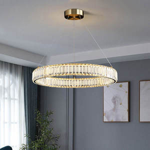 <b>Crystal</b> Circle <b>Chandeliers</b> Dining Room Living Room Simple Ring Shape Pendant Lights - Product Image 4