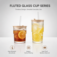 Gobelets en verre avec couvercle et paille pour matcha, café glacé et smoothies, lavables au lave-vaisselle, pour la maison ou le bureau