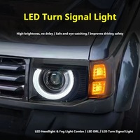 Faros Delanteros HETOP para Pajero 1992-2001 V32, Modificación LED DRL Estilo Defender, Enchufe y Listo para Usar, para Mitsubishi