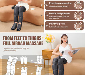 Masajeador de piernas para circulación y alivio del dolor, masajeador de pies y pantorrillas de compresión de aire útil para la relajación - Product Image 3