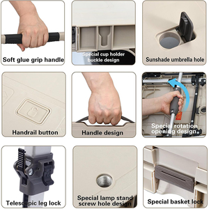 Mesa de Camping Multiusos 3 en 1, Mesa de Picnic Portátil para Exteriores, Carrito Utilitario con Ruedas de 5.4 Pulgadas - Product Image 4