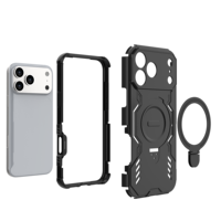 Coque de protection intégrale avec anneau magnétique intégré en TPU+PC anti-rayures pour iPhone 17 Air Pro Max