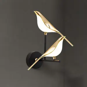 Modern Creative Led Home Decor Design Pendant Lamp Acrylic Simple Ceiling Pendant Lights Gold Bird Chandeliers