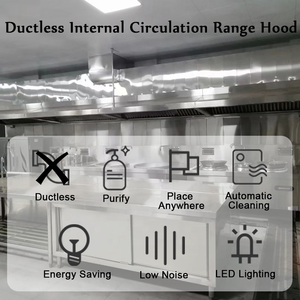 Hotte de cuisine sans conduit pour restaurant, extracteur de chaleur commercial avec ventilateur, type ESP Downdraft - Product Image 3