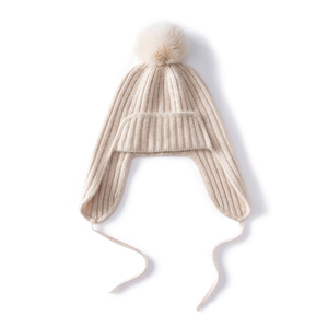 Cold Weather Elastic <strong>Women</strong> Winter Ski <strong>Hat</strong> Fur <strong>Pom</strong> <strong>Pom</strong> Warm 100% Cashmere Knit Pullover Fluorescent Candy Color Ribbed Beanie <strong>Hat</strong> - Product Image 2