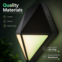 Lampe murale carrée LED solaire intelligente RGB, étanche IP65, en aluminium, contrôlée par application, économie d'énergie, lampe décorative pour jardin
