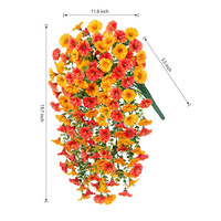 Plantes artificielles à fleurs suspendues pour la gloire du matin en soie en plein air avec des décorations de vigne réalistes résistantes aux UV d'eucalyptus