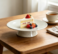 Plateau à gâteau blanc moucheté, support à gâteau fait main, plateau de service à dessert multifonctionnel pour la décoration de la maison