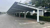 Structure en acier préfabriquée pour abri solaire de voiture, pour parkings, assemblage modulaire, surface anodisée, solutions de montage PV personnalisées