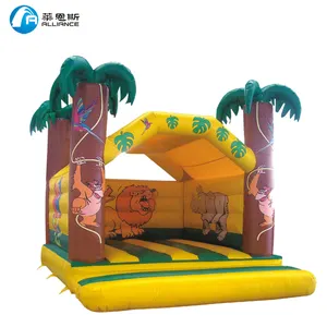 Alliance jumping castle slide pvc Inflatable Bouncer tropical Palm tree Jumping Bouncy Castle combos with Slide inflatable