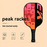 Raquette de pickleball professionnelle en fibre de verre multicolores à motifs géométriques pour un frappeur précis
