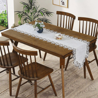 Nappe de table moderne brodée ajourée, anti-taches, imperméable, 100 % polyester, blanche, pour la maison
