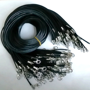 เชือกหนังเคลือบสีดำพร้อมตัวล็อคแบบก้ามปู สำหรับทำเครื่องประดับ DIY อุปกรณ์จี้ห้อย ขายส่งข้ามพรมแดน - Product Image 1