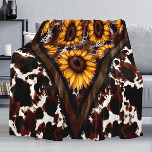 Couverture en flanelle imprimée tendance, couverture de sieste réversible, douillette et chaude pour chambre et salon, impression personnalisée, vente en gros - Product Image 2