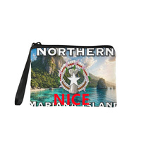 Dompet Koin Desain Khusus Terinspirasi Saipan dengan Cetakan Transfer Panas dan Resleting untuk Wisata Santai dan Hadiah Pribadi Eksklusif