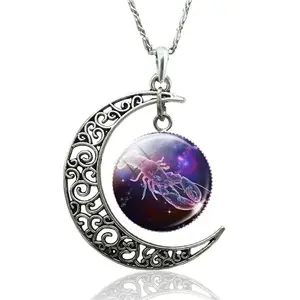 Collar de 12 Constelaciones para mujer, colgante de Luna, piedra de cristal, signo del zodiaco, gran oferta - Product Image 5