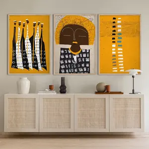 African American art posters modern Bohemian wall decoration, abstract African women ethnic art