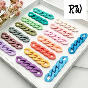 Rewin Hot Sale Candy 36 Kleuren 17X23Mm Frosted Quick Connectors Acryl Koppelen Ringen Voor Tas Ketting Telefoon Case Decoratieve Ketting