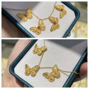 Nuovo moda Au750 gioielli in oro carati oro puro giallo ciondolo ciondoli 18k vera grande farfalla per collana gioielli per le donne - Product Image 2