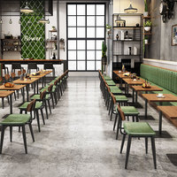 Ensemble de meubles commerciaux de style ancien américain, restauration rapide, café, pub, table et chaises personnalisées, banquette en cuir PU