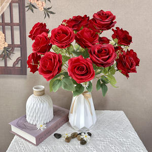 Bouquets de roses simulés avec <span class=keywords><strong>neuf</strong></span> roses de pierres précieuses par bouquet pour la décoration des jeunes mariés - Product Image 2