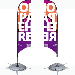 Desain Logo kustom spanduk bendera iklan promosi bendera bulu pantai dengan tiang serat kaca atau Aluminium - Product Image 3