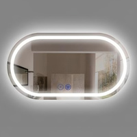 Miroir mural moderne ovale haute définition anti-buée intelligent sans cadre éclairé Décoration murale Miroir LED pour hôtel salon villa