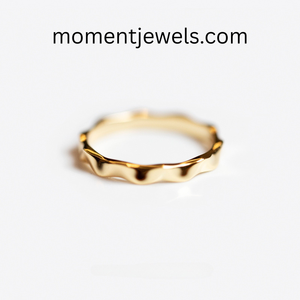 925 Sterling <b>Silver</b> Gold Plated Wave <b>Ring</b> Minimal Geometric Pattern Simple Jewelry Gift for Women - Product Image 3
