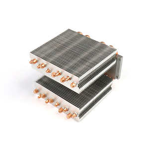 Disipador de calor dual de aleta de aluminio con 10 tubos de calor Disipador de calor de aleta apilada Disipadores de calor de CPU de computadora - Product Image 5