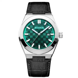 Moda cristal Mineral luminoso impermeable 316 reloj de acero inoxidable presión de aceite hombres relojes reloj mecánico de lujo - Product Image 6