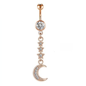 Anneaux <span class=keywords><strong>de</strong></span> nombril en acier inoxydable <span class=keywords><strong>de</strong></span> haute qualité, pendentif pentagramme lunaire, piercing sexy pour le nombril avec bijoux <span class=keywords><strong>de</strong></span> corps en forme <span class=keywords><strong>de</strong></span> cœur pour les mariages - Product Image 3